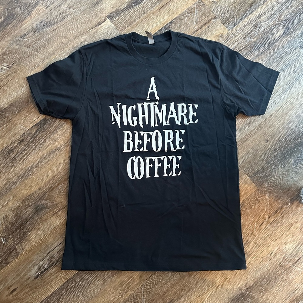 Next Level Apparel Black 'A Nightmare Before Coffee' Tee